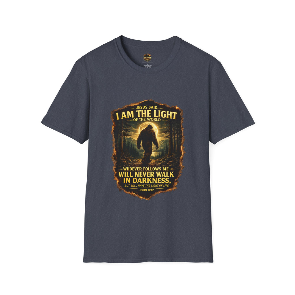 John 8:12 I AM THE LIGHT OF THE WORLD Bigfoot T-Shirt