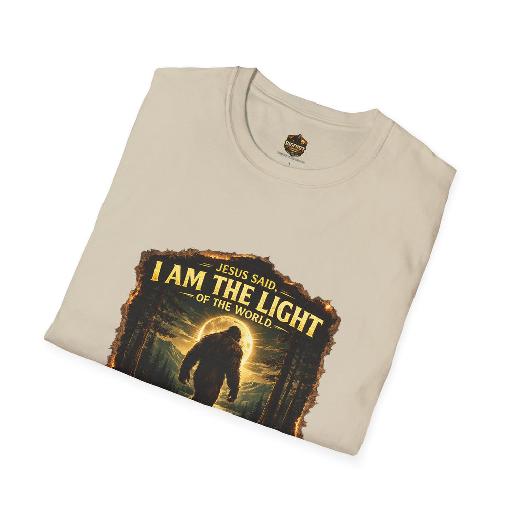 John 8:12 I AM THE LIGHT OF THE WORLD Bigfoot T-Shirt
