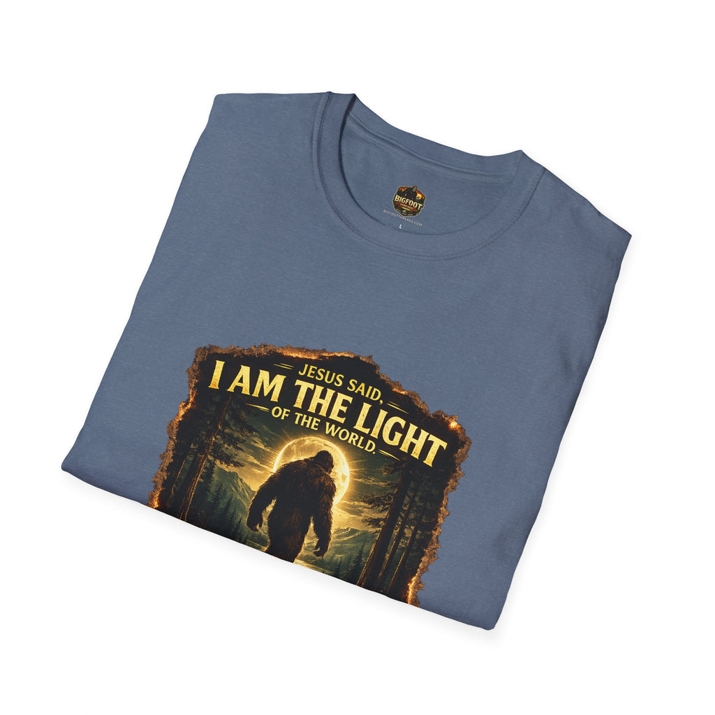 John 8:12 I AM THE LIGHT OF THE WORLD Bigfoot T-Shirt