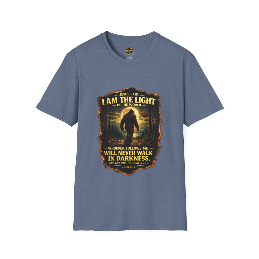 John 8:12 I AM THE LIGHT OF THE WORLD Bigfoot T-Shirt