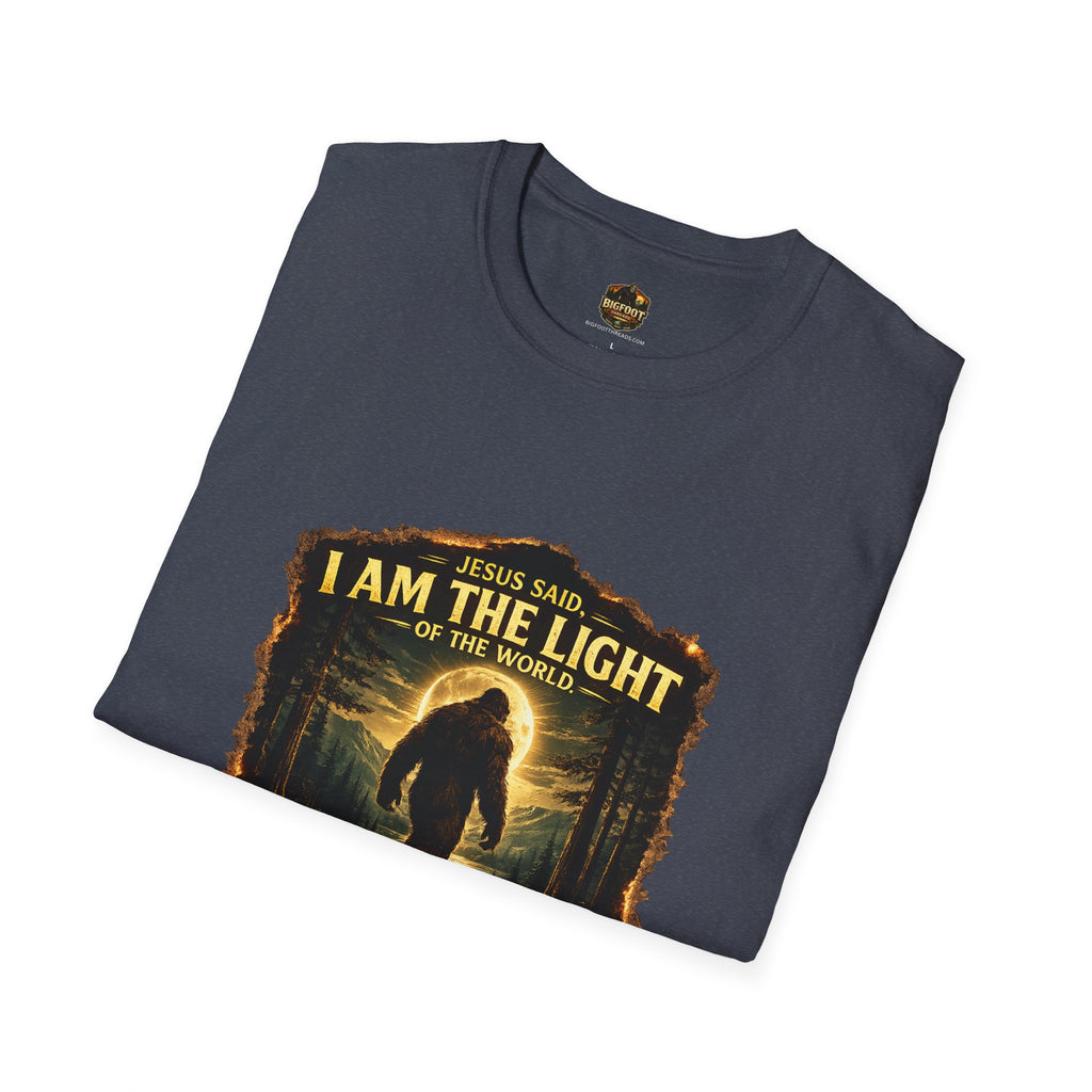 John 8:12 I AM THE LIGHT OF THE WORLD Bigfoot T-Shirt